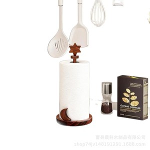 Wooden Tissue Holder Standing Roll <b>Paper</b> Storage Rack Desktop <b>Kitchen</b> Toilet <b>Paper</b> Holder Multipurpose No Drilling Required - Product Image 4
