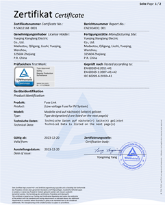 Ce TUV 10*38 Mét DC 6A 8A 10A 12A 15A 16A 20A 25A 30A 32A PV năng lượng mặt trời DC 1000V cầu chì liên kết - Product Image 3