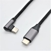 Cable de Datos USB Tipo-C en Ángulo Recto, Carga Rápida, Trenzado de Nailon, Alta Velocidad 3A 60W PD