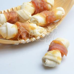 Jouet à mâcher pour chien, friandises pour chien, poulet et os noués de 7 cm, friandises pour chien, os à mâcher dentaire pour animaux de compagnie, saveur de poulet, forme d'os, nourriture d'entraînement - Product Image 2