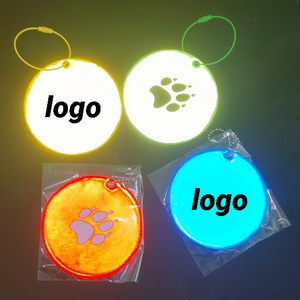 Promotion Custom Logo Design Large Round Cartoon Reflective PVC Pendant <b>Bicycle</b> Tail Safety Warning Night Riding Keychain - Product Image 1