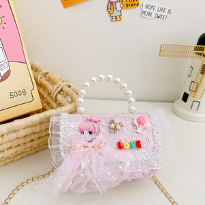 Pearl Chain Floral Mini Candy <b>Bag</b> For Kids Cute <b>Small</b> Shoulder Coin Purse Factory Wholesale - Product Image 2