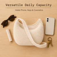 Kit de Sac Bandoulière au Crochet Fait Main DIY – Ensemble de Matériaux pour Sac à Main Tricoté pour un Style Quotidien Décontracté