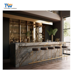 Soporte de mostrador de piedra de mármol personalizado, gabinete de bar de vino, luces de bruja, Mostrador de Bar LED, club nocturno, restaurante, Mostrador de bar - Product Image 2