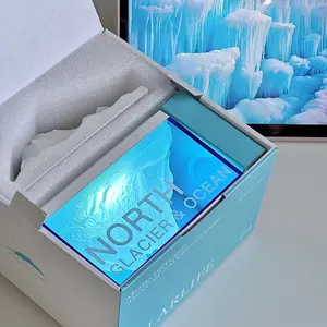 Azul Acrílico Alta Qualidade de Som Glacier Bluetooth Speaker Aromaterapia Ambiance Light Wireless Bedside Nightlight