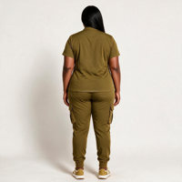 GloriousIn No.912 Ensemble d'uniformes médicaux pour femmes en gros : Veste polo à manches courtes pour infirmières et pantalon d'hôpital extensible
