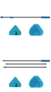 Vente en gros DS920 Balai à poussière rotatif télescopique rétractable pour sols, plafonds et vitres de voiture, pour nettoyage facile, à tête triangulaire plate - Product Image 6