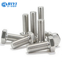 Baut Heksagonal Baja Tahan Karat DIN933 M5 M6 M8 M10 M12 M16 Pasokan Produsen Mur Baut Standar Baut Heksagonal OEM Kustom
