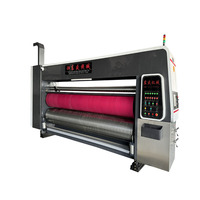 Machine d'impression flexographique à base d'eau, de découpe et de rainurage pour boîtes en carton ondulé, imprimante jet d'encre automatique 5 couleurs avec convoyeur