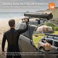 Douche solaire portable grande capacité CYEN pour extérieur, design montable sur toit pour camping-car, camion, camping, plage