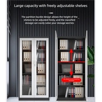 Archivador de Acero Moderno para Oficina con Puertas de Vidrio, Gran Capacidad y Durabilidad para Escuela, Supermercado, Almacén, Sótano y Comedor