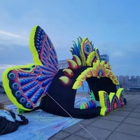 Cabine gonflable géante pour DJ Butterfly Booth | Arche de scène de concert pour festival de musique | Publicité événementielle personnalisable