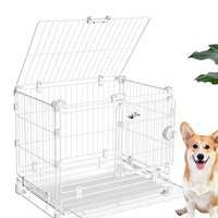 Cage d'intérieur carrée multifonctionnelle en fer respirant et pliable à plusieurs niveaux pour petits/moyens chiens et lapins - Toutes saisons