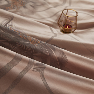 Sang Trọng Phong Cách Châu Âu Ai Cập Bông Khăn Ga Giường <span class=keywords><strong>Jacquard</strong></span> <span class=keywords><strong>4Pcs</strong></span> <span class=keywords><strong>Comforter</strong></span> Duvet Bìa Nâu 4 Mảnh Bộ Đồ Giường Bộ - Product Image 5