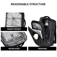 Sac à dos pour ordinateur portable de 15 pouces, sac à dos de travail noir pour ordinateur portable, sac à dos d'université pour ordinateur portable, sac à dos pour livres avec port de charge USB