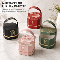 Boîte cadeau hexagonale personnalisée romantique avec poignée, emballage en carton recyclable, impression UV, écologique, pour bougies de mariage et collations