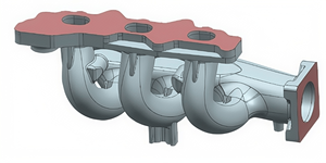 Inti pasir cetak 3D untuk mesin manufaktur mobil kepala silinder 3D desain cetakan pasir simulasi proses pengecoran, cetakan - Product Image 4