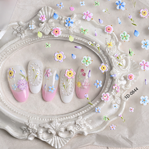 <span class=keywords><strong>Adesivi</strong></span> <span class=keywords><strong>per</strong></span> <span class=keywords><strong>Unghie</strong></span> 5D con Fiori Colorati in Rilievo, Decorazioni Floreali Pastello a Goccia d'<span class=keywords><strong>Acqua</strong></span> Autoadesive <span class=keywords><strong>per</strong></span> Nail Art Primaverile - Product Image 2