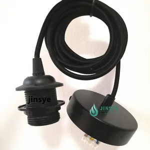 Sannce — lampe suspendue noire à la forme d'anneau, avec anneaux, E27, VDE, suspension par câble en tissu