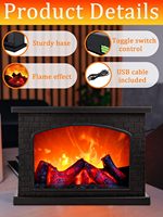 TSINYE - Lámparas Rectangulares sin Llama con Simulación de Llama LED, Portátiles, Efecto Realista, Alimentadas por USB y Batería, Decoración de Iluminación Interior