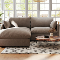 Sofa Modular bentuk L, bahan kain ruang tamu Modern furnitur tiga dudukan