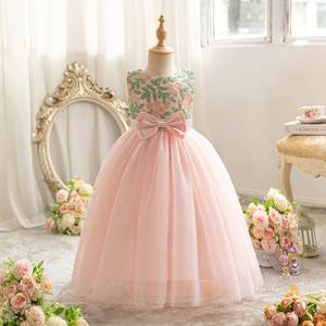 Robe-veste verte pour filles de taille moyenne et grande, robe de princesse brodée pour enfants - Product Image 2