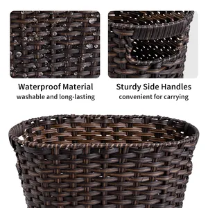 Rattan tessuto di plastica cesto di stoccaggio per rifiuti di carta dell'immondizia di stoccaggio in <span class=keywords><strong>bagno</strong></span> <span class=keywords><strong>bagno</strong></span> camera <span class=keywords><strong>da</strong></span> letto o organizzazione cesto di vimini - Product Image 6
