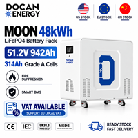 Batterie LiFePO4 48kWh 32kWh 50kWh 51.2V 628Ah 942Ah 1000Ah Docan Moon pour Système de Stockage d'Énergie Solaire Domestique (ESS) avec Suppression d'Incendie