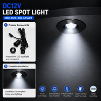Mini spot LED DC12V 0,7W encastré pour vitrine à bijoux, étagère de présentation avec connecteur Dupont