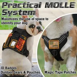 Pettorina per cani con manico e Molle, imbracatura per cani con servizio di controllo facile pettorina riflettente regolabile per animali domestici