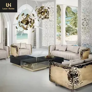 Boca Design Premium Villa Style moderne léger luxe canapé sectionnel en cuir personnalisé canapé ensemble meubles salon canapé