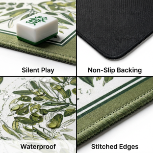 Tapete de Mahjong Impermeable Antideslizante con Reducción de Ruido, Diseño Personalizado con Patrón de Conejo, Color Verde, para Entretenimiento - Product Image 6