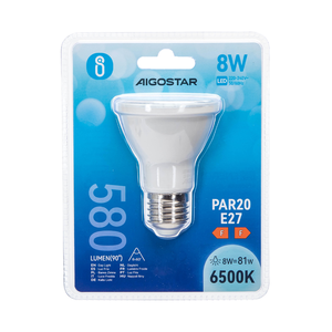 Lampada LED PAR20 E27 8W, a basso consumo, luce calda; ideale per illuminazione ambientale e d'accento in ambienti interni. - Product Image 2