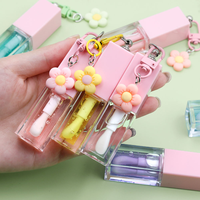 Gloss à lèvres personnalisé avec logo, breloque florale, huile à lèvres parfumée aux fruits, base transparente hydratante, fournisseur en gros