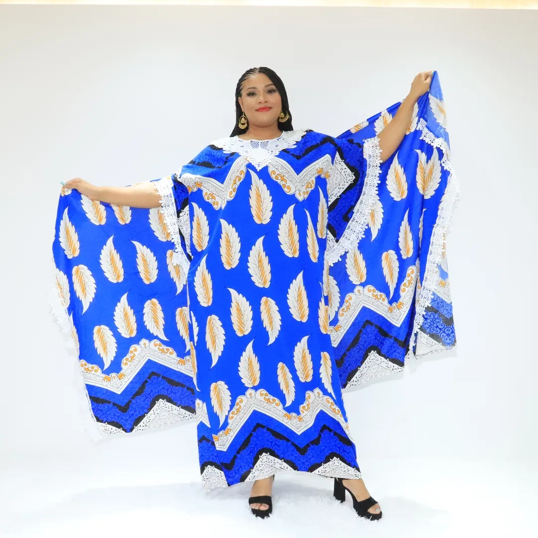 Afrikaanse Kleding Abaya Dubai Zwart Goedkope KT9601-536BS1 Ghana Fashion Afrika Bedrukte Jurk