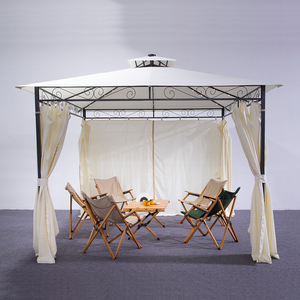 <span class=keywords><strong>Gazebo</strong></span> de Jardín con Estructura de Acero Impermeable para Exteriores MIA, Dos Techos de Hierro, <span class=keywords><strong>3x3</strong></span>, con Mosquitera y Cortina Resistente al Viento - Product Image 5