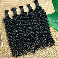 Vente en gros Extension de cheveux humains en vrac frisés profonds sans trame Cheveux humains en vrac non traités vierges naturels vietnamiens pour le tressage
