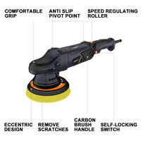 MAXXT 710W Mesin Poles dan Buffer Mobil Aksi Ganda dengan Ukuran Orbit 15mm, Peralatan Detailing Mobil