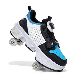 Roller Shoes With Flashing Lights 33-40 Size Double Row Wheels For Kids - Product Image 5