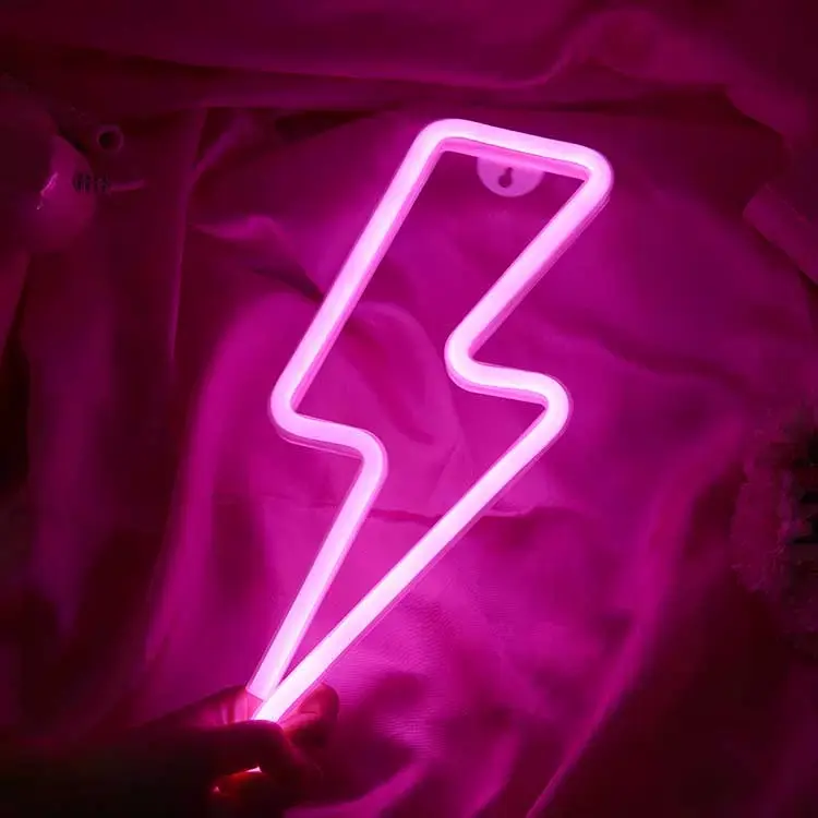 LED Bolt Flash Lightning Thunder ThunderBolt Neon Light Lamp Sign for Desk Wall Decor Restaurant Bar Office