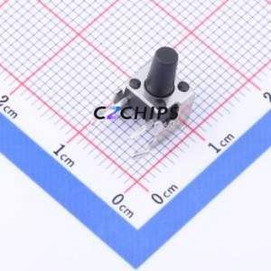 TC-6615-9.5-260G Tactile Switch Bent Lead Through Hole-4P,6x6mm Single Pole Single Throw Round Button 2.6N Right Angle Insert - Product Image 1