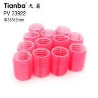 Produits Meilleure Vente Magie Soins des Cheveux En Plastique Rose Rouleaux De Cheveux Rouleau 36*63mm 12 PIÈCES/SAC