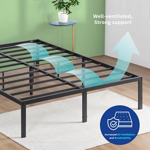 Minimalista al por mayor de almacenamiento de metal doble plataforma flotante tamaño King Queen marco de cama moderno, marco de cama doble con almacenamiento - Product Image 6
