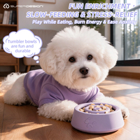 Comedero Lento de Goma para Mascotas con Base Inclinable Ponderada, Borde Suave, Grado Alimenticio, Ayuda a la Digestión, Evita Derrames para Perros (Sin Dropshipping)