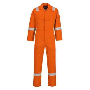 PORTWEST - FR21ORTL Resistente a las llamas peso súper ligero 210g naranja alto mono antiestático ROPA DE TRABAJO RESISTENTE A LAS LLAMAS - Product Image 1