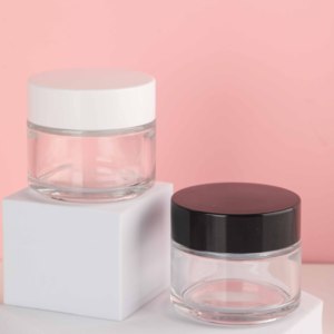 Frascos de <span class=keywords><strong>crema</strong></span> <span class=keywords><strong>para</strong></span> el cuidado de la piel de 100g personalizados más vendidos, contenedor de bálsamo corporal transparente, contenedor de vidrio <span class=keywords><strong>para</strong></span> cosméticos de cilindro de 3,4 oz <span class=keywords><strong>para</strong></span> exfoliante - Product Image 1