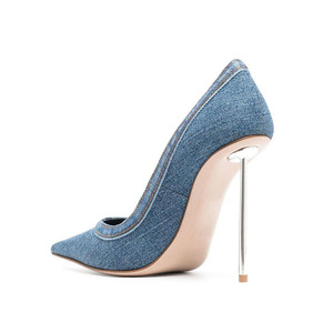 <span class=keywords><strong>Scarpe</strong></span> con tacco a spillo di alta qualità con tacco in <span class=keywords><strong>Denim</strong></span> Trendy Design a punta <span class=keywords><strong>scarpe</strong></span> da ufficio per l'autunno/inverno - Product Image 4