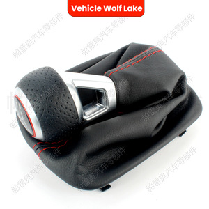 Pommeau de levier de vitesse en cuir Audi Vw R32, levier de changement de vitesse ergonomique à 5 vitesses pour transmission manuelle de voiture - Product Image 3