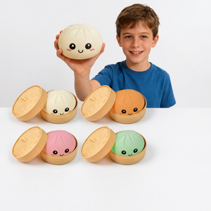 Boîte Mystère Arc-en-ciel : Jouets Squishies en forme de Boulettes, Pains Vapeur Scintillants, Balles Colorées, Jouets Sensoriels Fidget, Balles Anti-Stress à Presser en Forme d'Aliments - Product Image 1