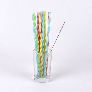 Vente en gros de paille en plastique colorée réutilisable de haute qualité pour jus - Product Image 5